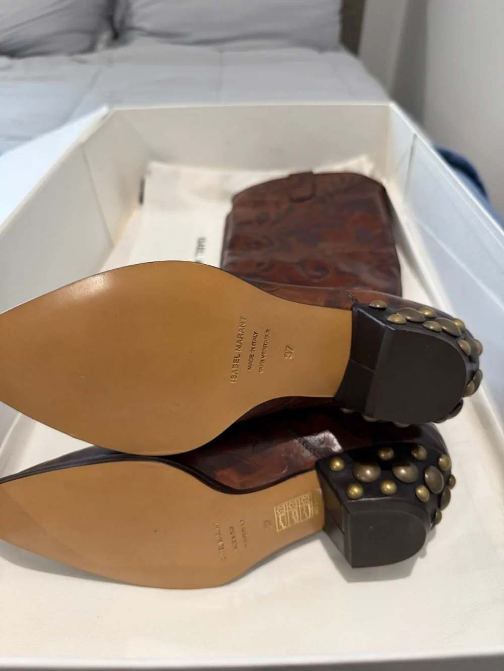 Isabel Marant Tan Leather Sole Ankle Boot - Picture 3 of 5